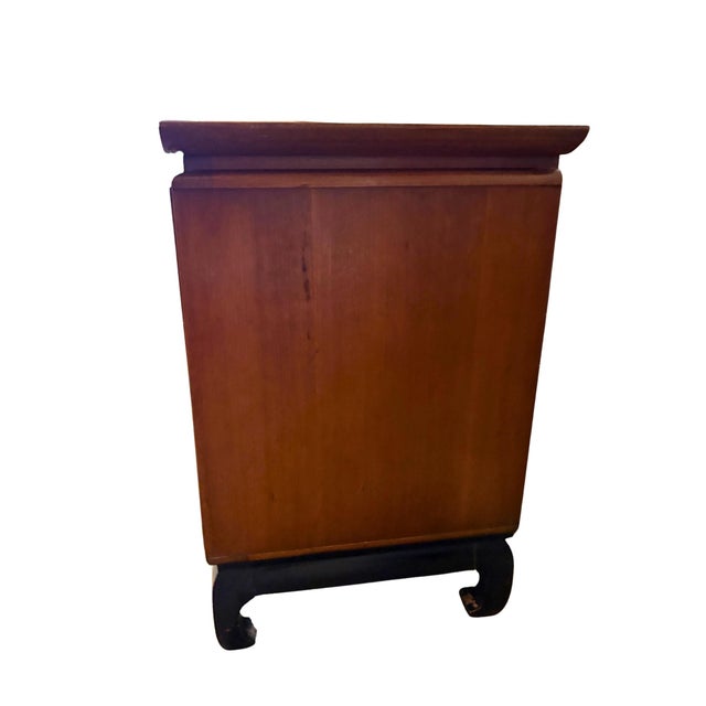 Wood Kent-Coffey “Amerasia” Walnut Triple Dresser With Original Mirror, Mid-Century Modern For Sale - Image 7 of 12