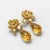 Metal Lotus Citrine Drop Earrings, Pair For Sale - Image 7 of 7