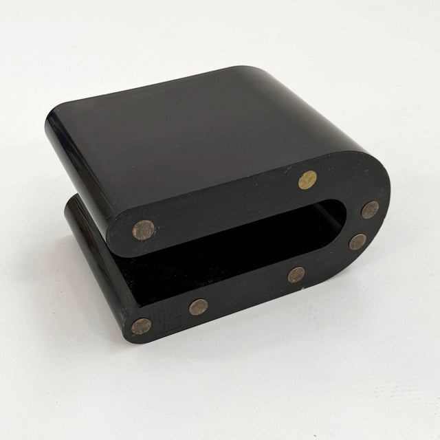 Space Age Black Magazine Rack by Rodolfo Bonetto for Bilumen, 1970s For Sale - Image 6 of 8
