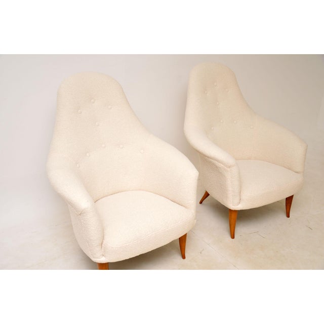 Wood Vintage Swedish Lounge Chairs attributed to Kerstin Horlin Holmquist for Nordiska Kompaniet, 1960s, Set of 2 For Sale - Image 7 of 9