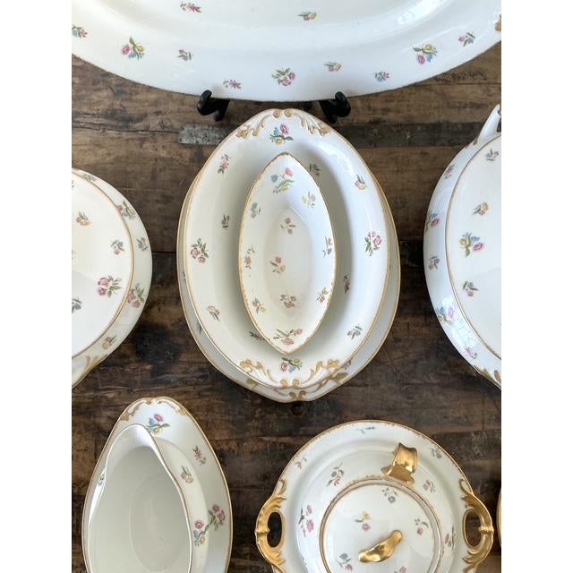 Limoges, France Vintage Regency Limoges China Floral Serving Pieces - Set of 12 For Sale - Image 4 of 13