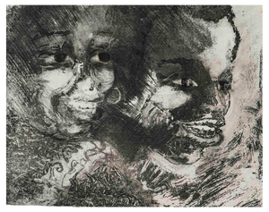 Faces in Black, 20th Century, Ink on Paper