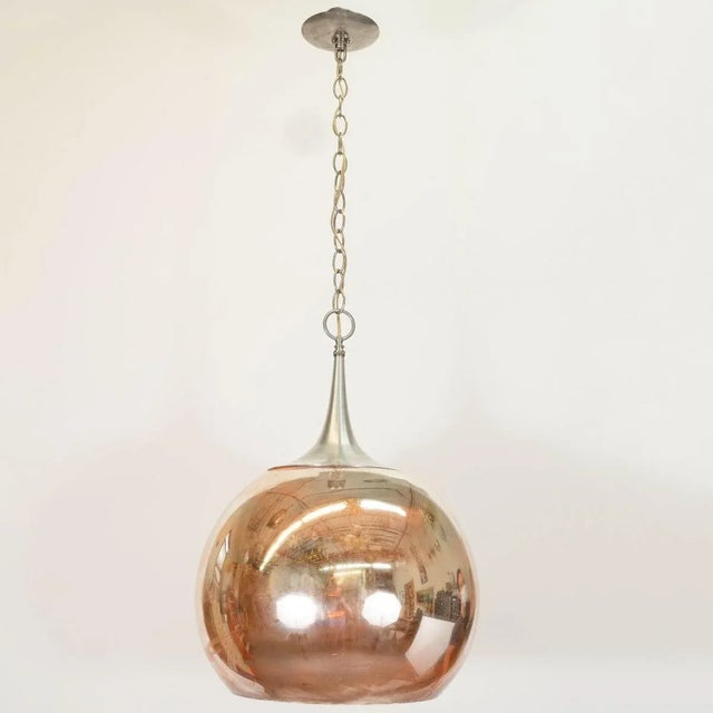 Mid-Century Modern Space-Age Mercury Glass Pendant For Sale - Image 3 of 9