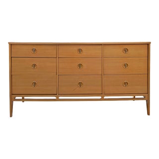 1960s Mid Century Modern Vintage Triple Dresser Lowboy in Herman Miller Style For Sale