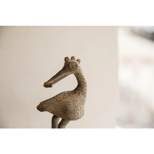 Vintage African Backwards Facing Bird Sculpture For Sale - Image 4 of 8