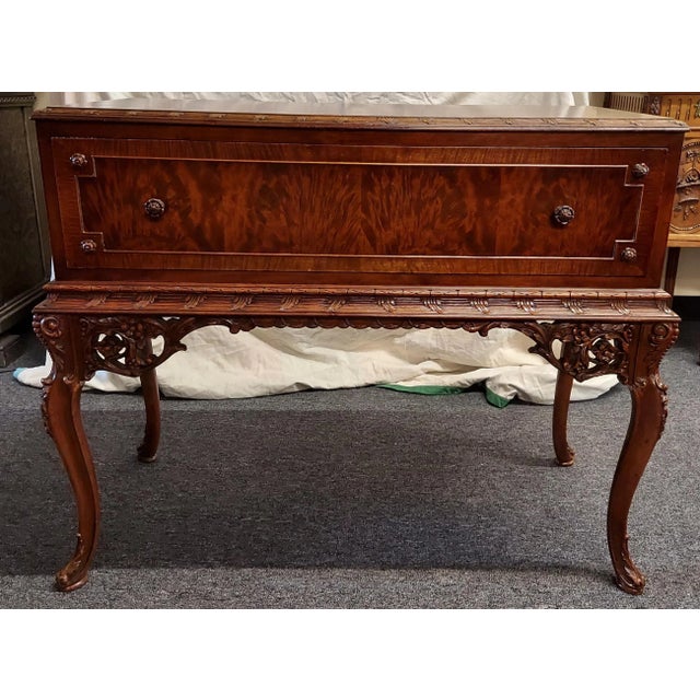 Antique French Carved flame mahogony server chest is in great, original condition. Tt has a great design. Be sure to look...