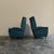 Mid-Century Modern Italian Petrol Blue Lounge Chairs, 1950s, Set of 2 For Sale - Image 3 of 8