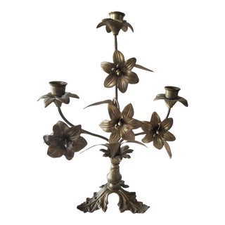 19th Century French Fleur-De-Lis Church Candelabra For Sale