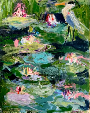 Lily and Blue, Original Painting by Sandy Welch