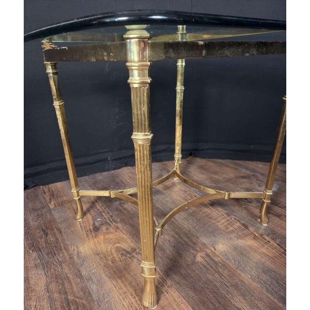 1960s Hollywood Regency or Late MCM Italian Brass and Glass Table For Sale In Philadelphia - Image 6 of 12
