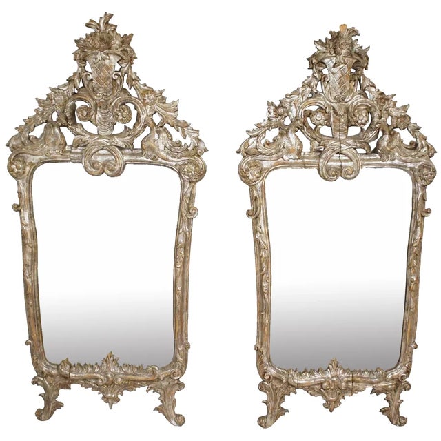 Early Italian Baroque Silver Gilt Pier Mirrors - A Pair For Sale - Image 10 of 10