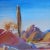 Cactus in the Desert Original Oil Painting For Sale - Image 4 of 5
