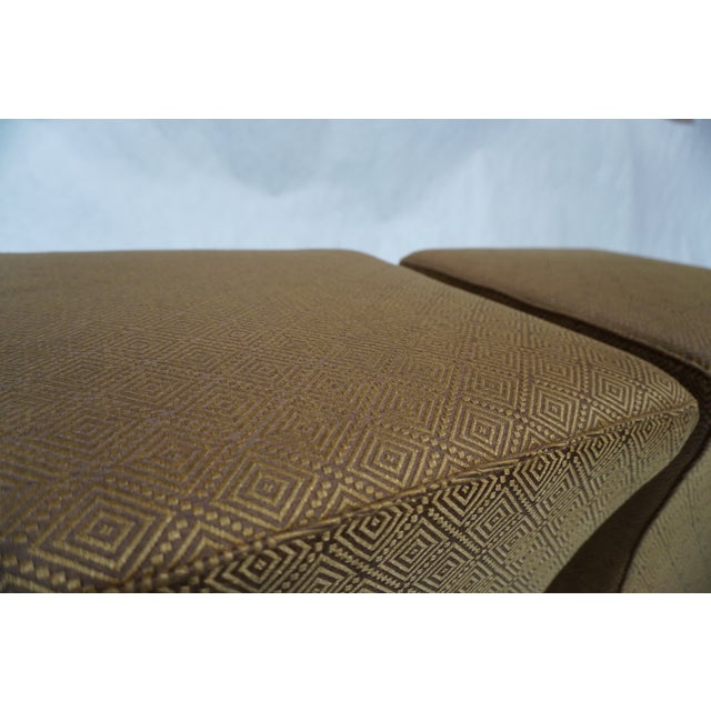 Gold Late 20th Century A Pair of Custom Upholstered Ottomans by Ross For Sale - Image 8 of 12