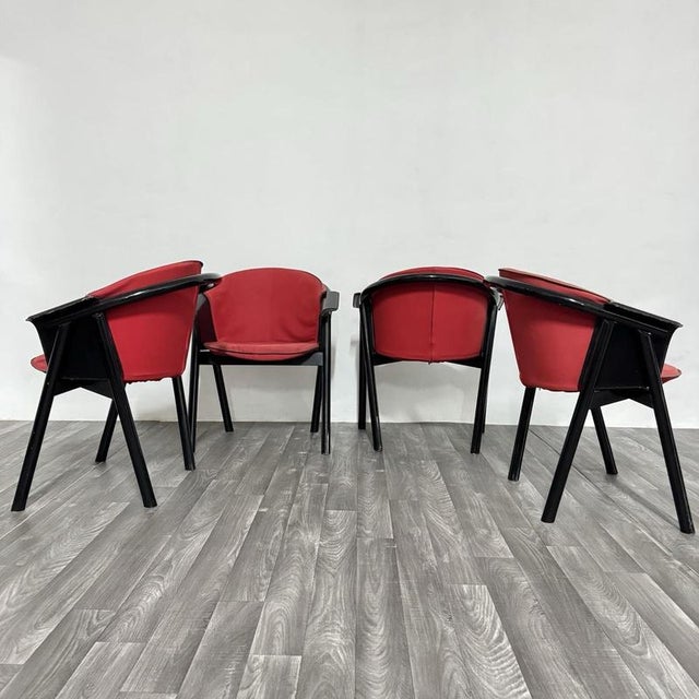 Modern Chairs in Lacquered Wood and Fabric from Pozzi & Verga, 1970s, Set of 4 For Sale - Image 13 of 18