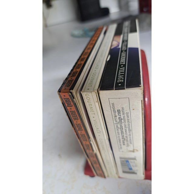 modernVintage 1990s Red Enamel Cast Iron Napkin Holder For Sale - Image 11 of 11