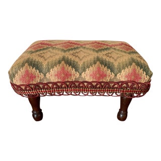 Flame Stitch Petite Vintage Footstool For Sale