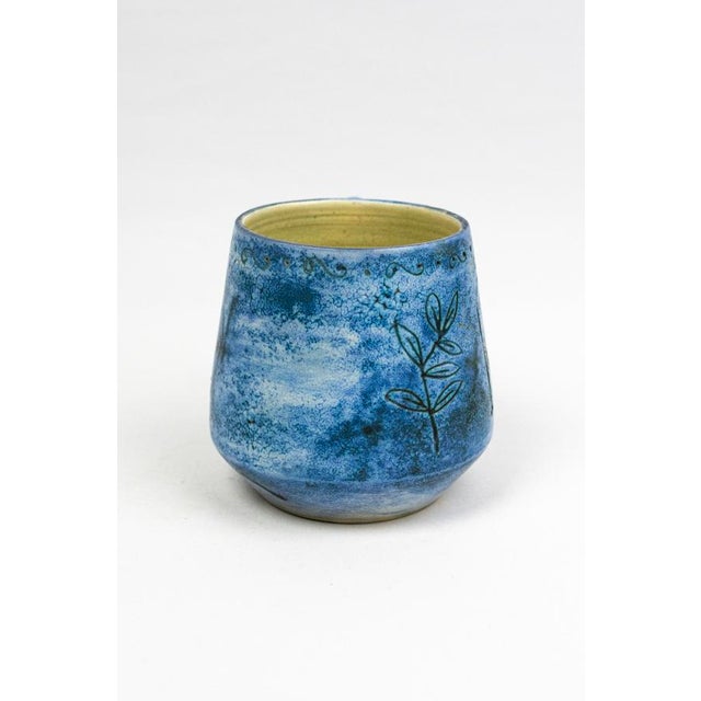 Mid-Century Earthenware Cup with Sgraffito Decoration of Fantastic Animals by Jacques Blin, France, 1960s For Sale - Image 6 of 13