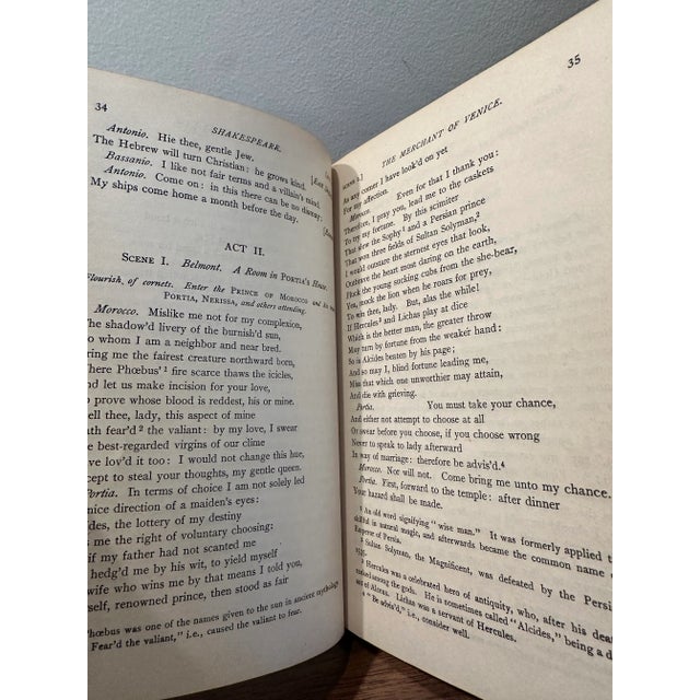 Blue Antique 1893 Hardcover Book the Comedy of the Merchant of Venice by William Shakespeare Eclectic English Classics Published by American Book Company For Sale - Image 8 of 11
