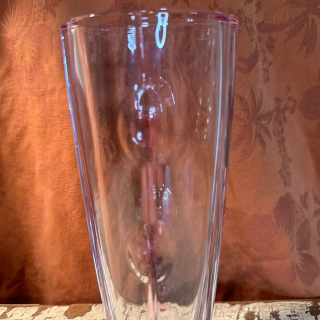 Vintage Art Deco Style Light Pink Glass Vase (has some thickness to it) with three indented ovals on each side. Lovely...
