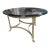 Vintage Brass & Beveled Glass Oval Coffee Table With Hoof Feet For Sale
