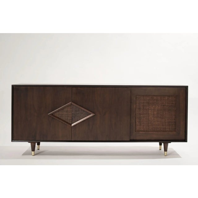 Mid-Century Modern Mid Century Modern Dark Walnut Credenza, C. 1950s For Sale - Image 3 of 13