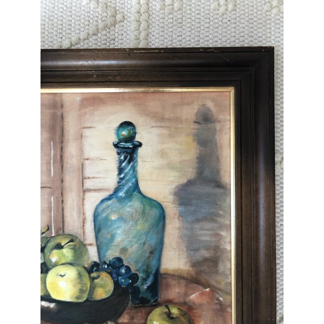 Late 20th Century Georgia Memmer Vintage Original Nature-Morte Still Life Acrylic Painting on Canvas, Framed For Sale - Image 5 of 11