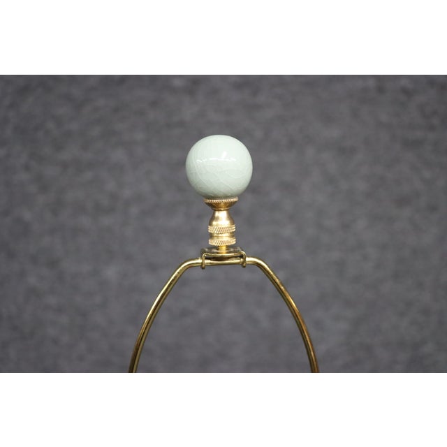 Celadon Pair of Celadon Chinoiserie Table Lamps For Sale - Image 8 of 11