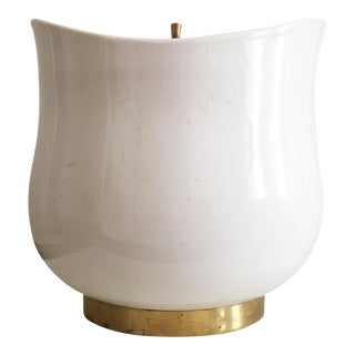 Mid-Century White Ceramic Ice Bucket For Sale