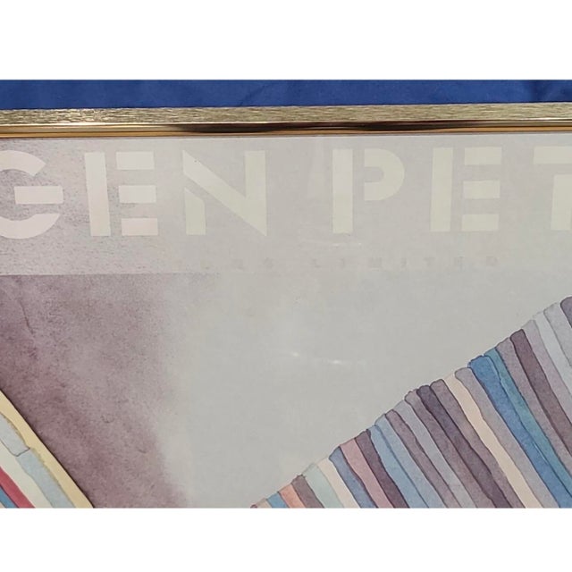 Baby Blue 1980s 2 Jurgen Peters Framed Geometric Prints 1985 Editions Limited Lithographs For Sale - Image 8 of 12
