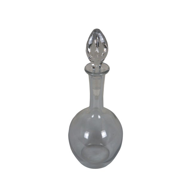 Late 20th century Baccarat French crystal wine decanter / bottle - round bulb base with narrow neck and tear drop faceted...