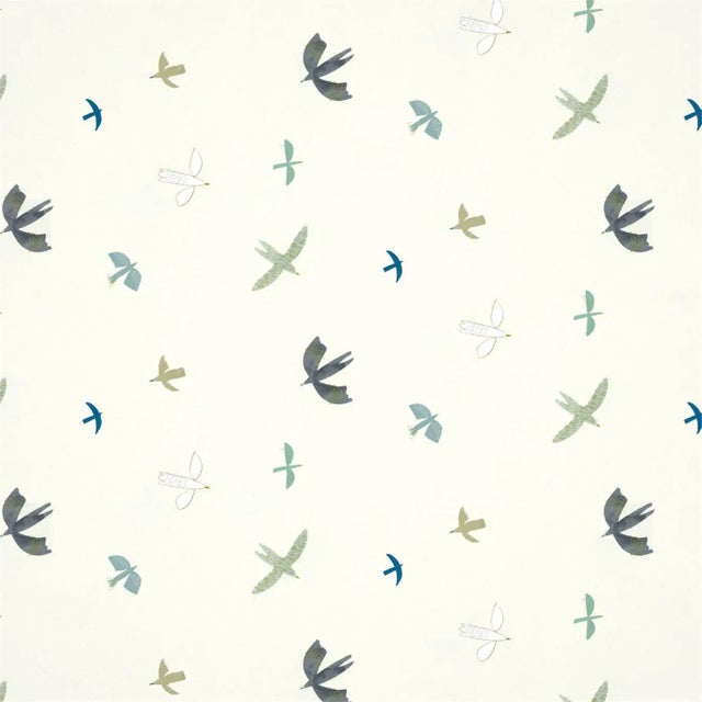 Harlequin Skies Above Wallpaper in Duck Egg/Linen For Sale