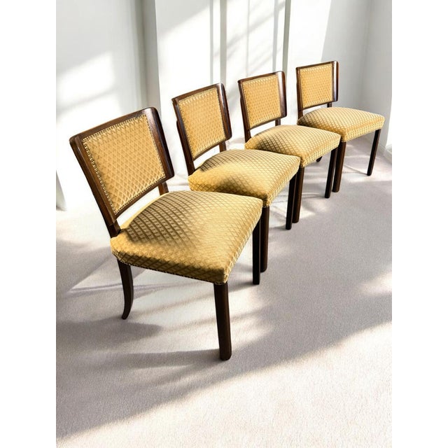 Brown German Modern Mahogany Chairs, 1930, Set of 4 For Sale - Image 8 of 10