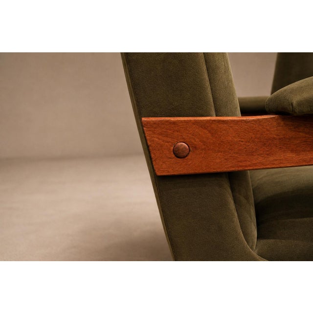José Zanine Caldas “Z” Armchair in Pau Marfim and Olive Mohair, Brazil, 1950s For Sale - Image 14 of 16
