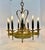 Circa-1950s Ornate Brass 9-Light Heart Chandelier. Features an unusual 3 ring, 9 light configuration. Probably made in...