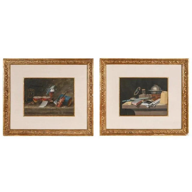 French 19th C. French Gouache Still Life For Sale - Image 3 of 3