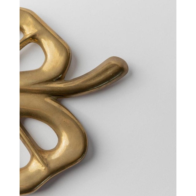 Vintage Leaf-Shaped Brass Coaster, Italy, 1960s For Sale - Image 6 of 13