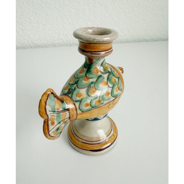 Early 21st Century Italian Ceramic Fish Candle Holders by Giacomo Alessi - A Pair For Sale - Image 5 of 11