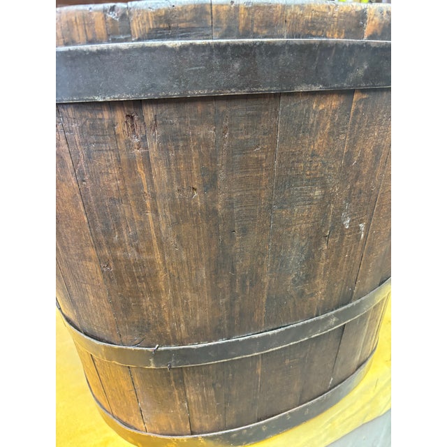 Large Vintage Wooden Fireplace Bucket For Sale In Philadelphia - Image 6 of 6