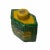 Chinese Yellow Green Scenery Theme Rhombus Ceramic Jar For Sale - Image 4 of 6