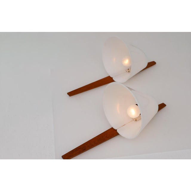 Mid-Century Modern Swedish Wall Sconces in Teak by Uno & Östen Kristiansson for Luxus, 1975, Set of 2 For Sale - Image 10 of 18