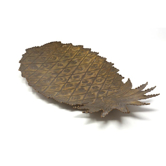 Hollywood Regency Vintage Gold Lacquered Steel Pineapple Tray For Sale - Image 3 of 12
