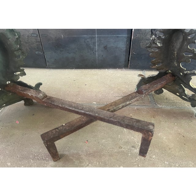 Metal French Louis XV Rococo Style Brass Andirons For Sale - Image 7 of 8