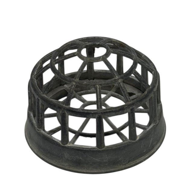 Vintage Gray Metal Flower Frog Cage Design For Sale - Image 11 of 11