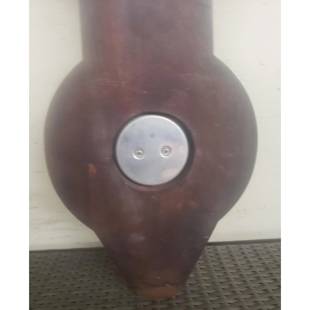 Wood Mid-Century English Inlaid Burlwood Barometer / Thermometer For Sale - Image 7 of 8