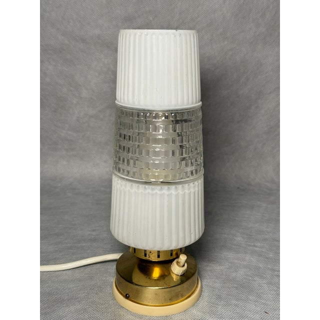 Mid-Century White Glass Lamp from Molecz, 1970s For Sale - Image 11 of 11