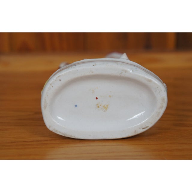 Antique Staffordshire Porcelain Highlander Shepherdess & Sheep Figurine For Sale - Image 11 of 11