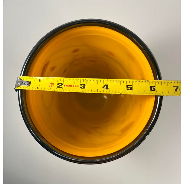 Yellow 2017 Eric Bladholm Studio Art Glass Vase Limited Ed. 1/17 Hand Blown, Signed 15" For Sale - Image 8 of 8