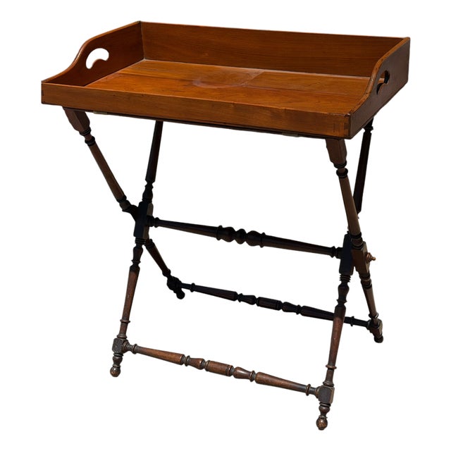 Antique English Butlers Tray Table For Sale