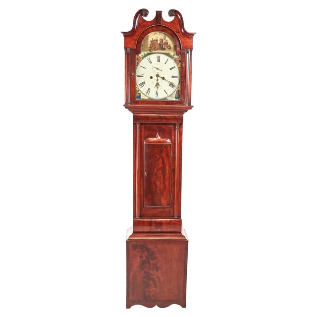Antique George III Mahogany Eight Day Grandfather Clock For Sale - Image 15 of 15