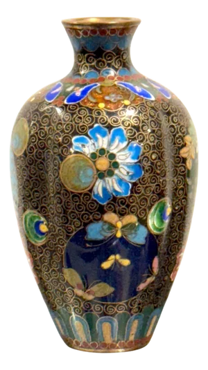 Meiji Period Cloisonne Bulbous Cabinet Vase
